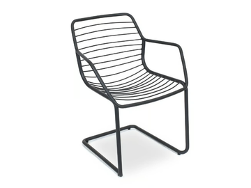 CLARIS - Stackable cantilever steel chair with armrests by Fischer Möbel - view 2